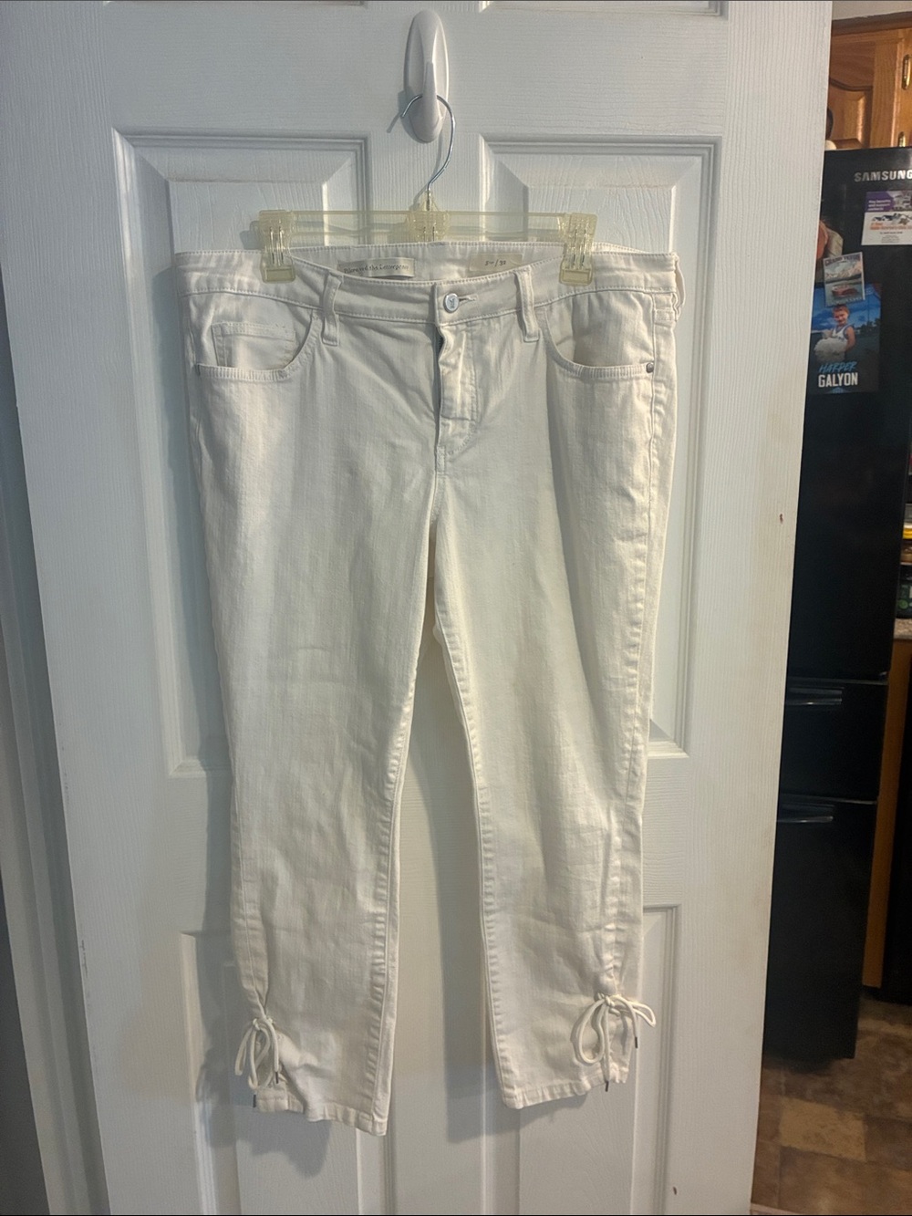 PILCRO AND THE LETTERPRESS White Straight-Leg Tie-Hem Jeans